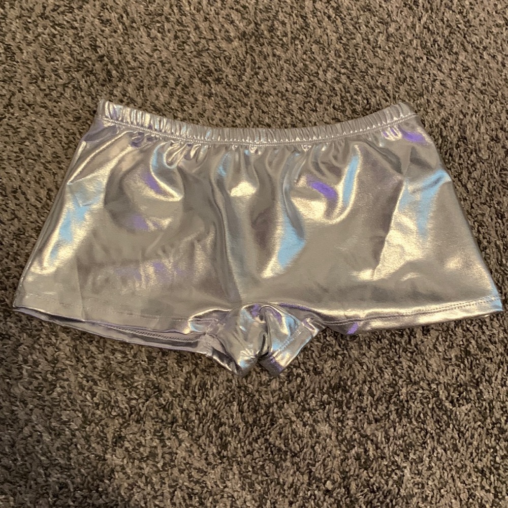 Silver Spandex shorts